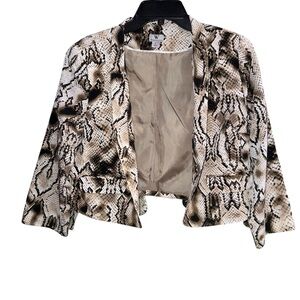 Worthington Tan & Black Women's Stylish Snake Print Jacket Size Large